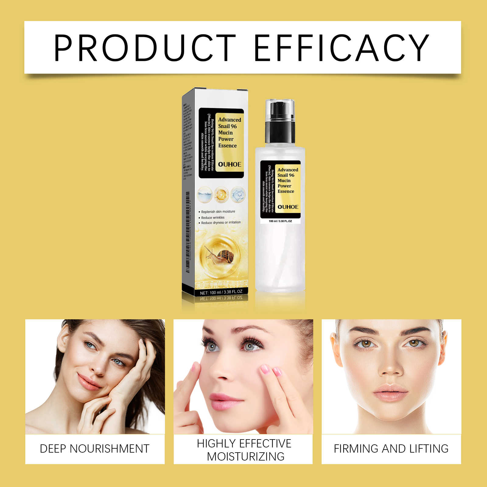 OUHOE Snail 96 Mucin Moisturiz - Snail Mucin Essence reseña y precio