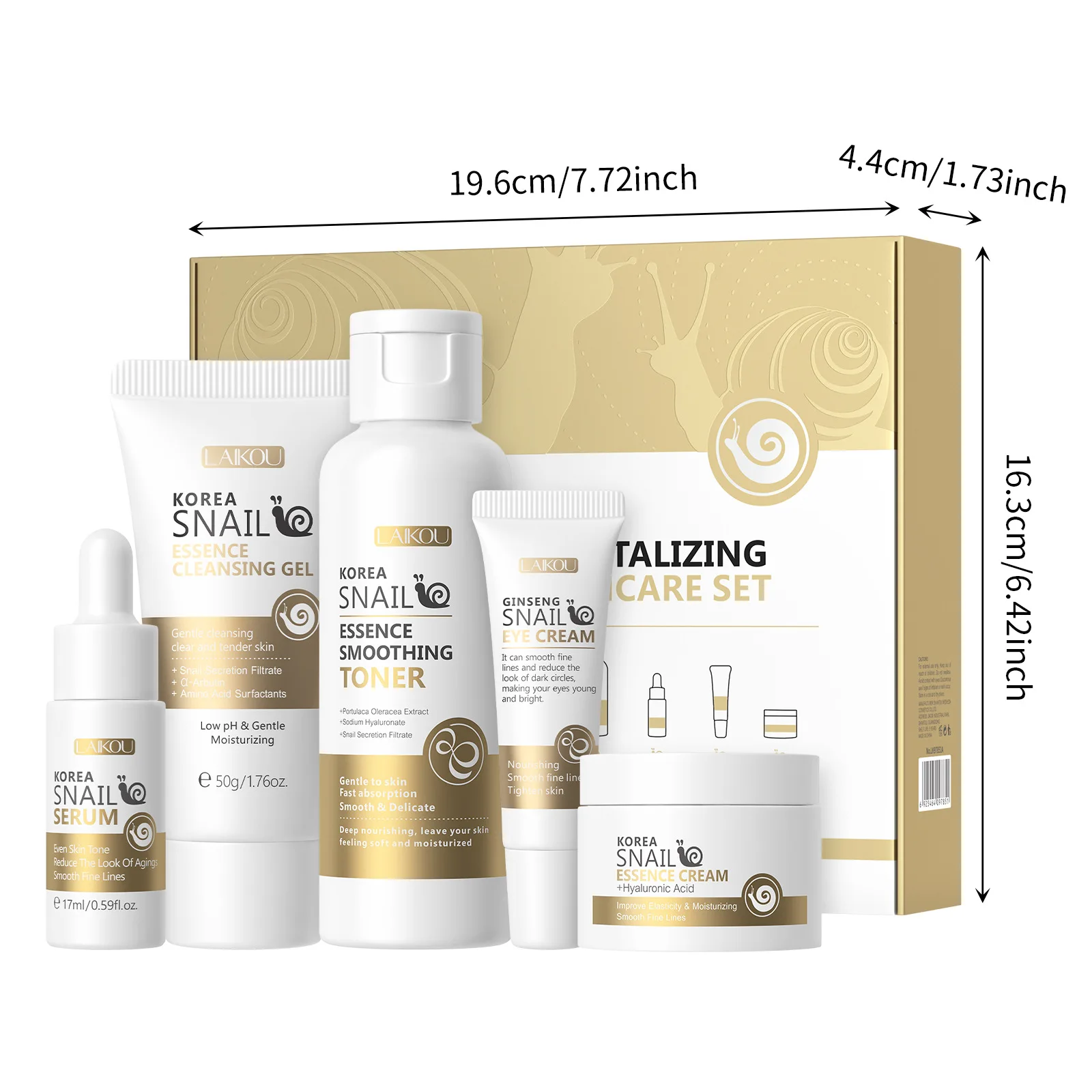 LAIKOU Snail Skin Care Five-pi - Snail Cream Gel reseña y precio