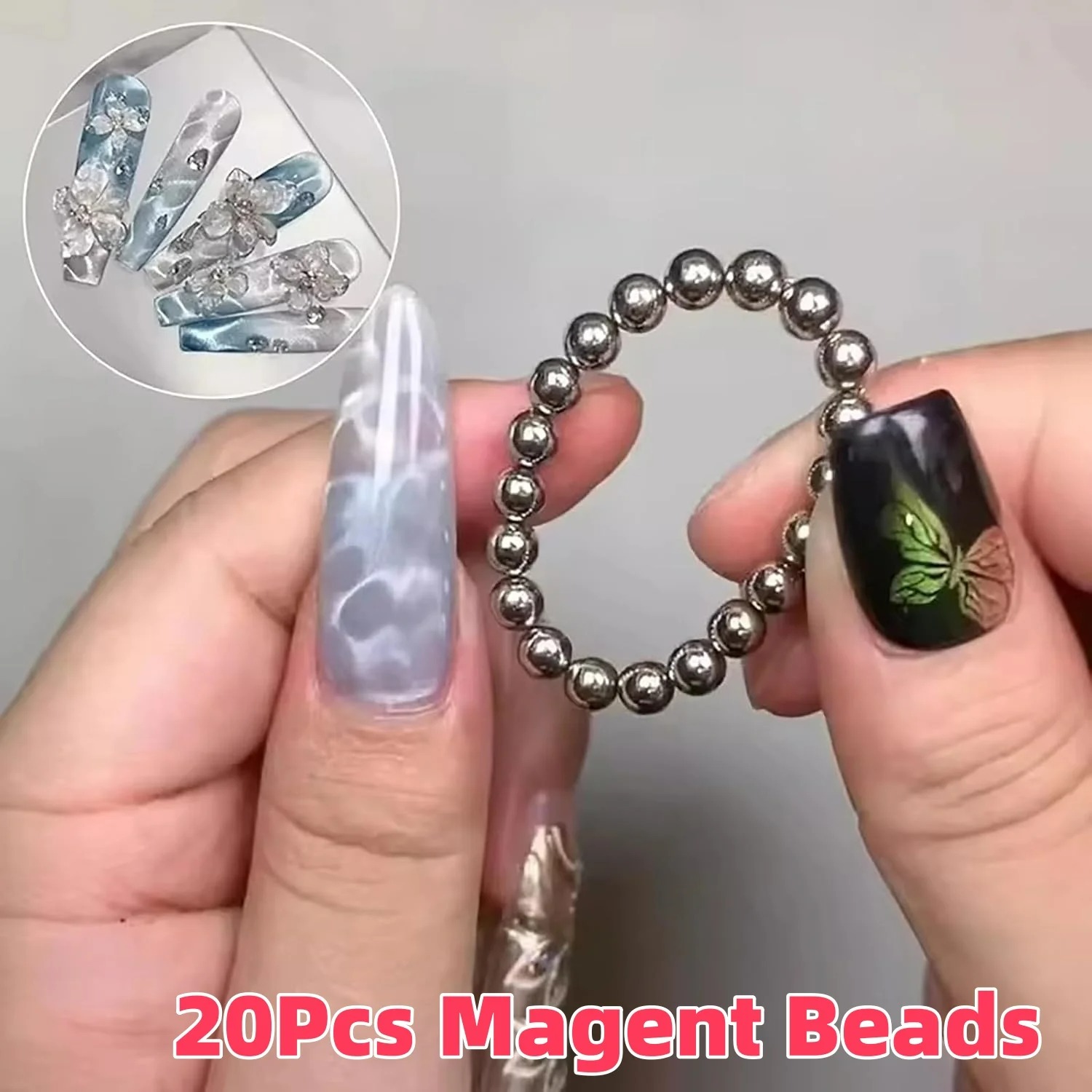 20Pcs Round Nail Magnet Beads  - Cucumber Cooling Gel reseña y precio