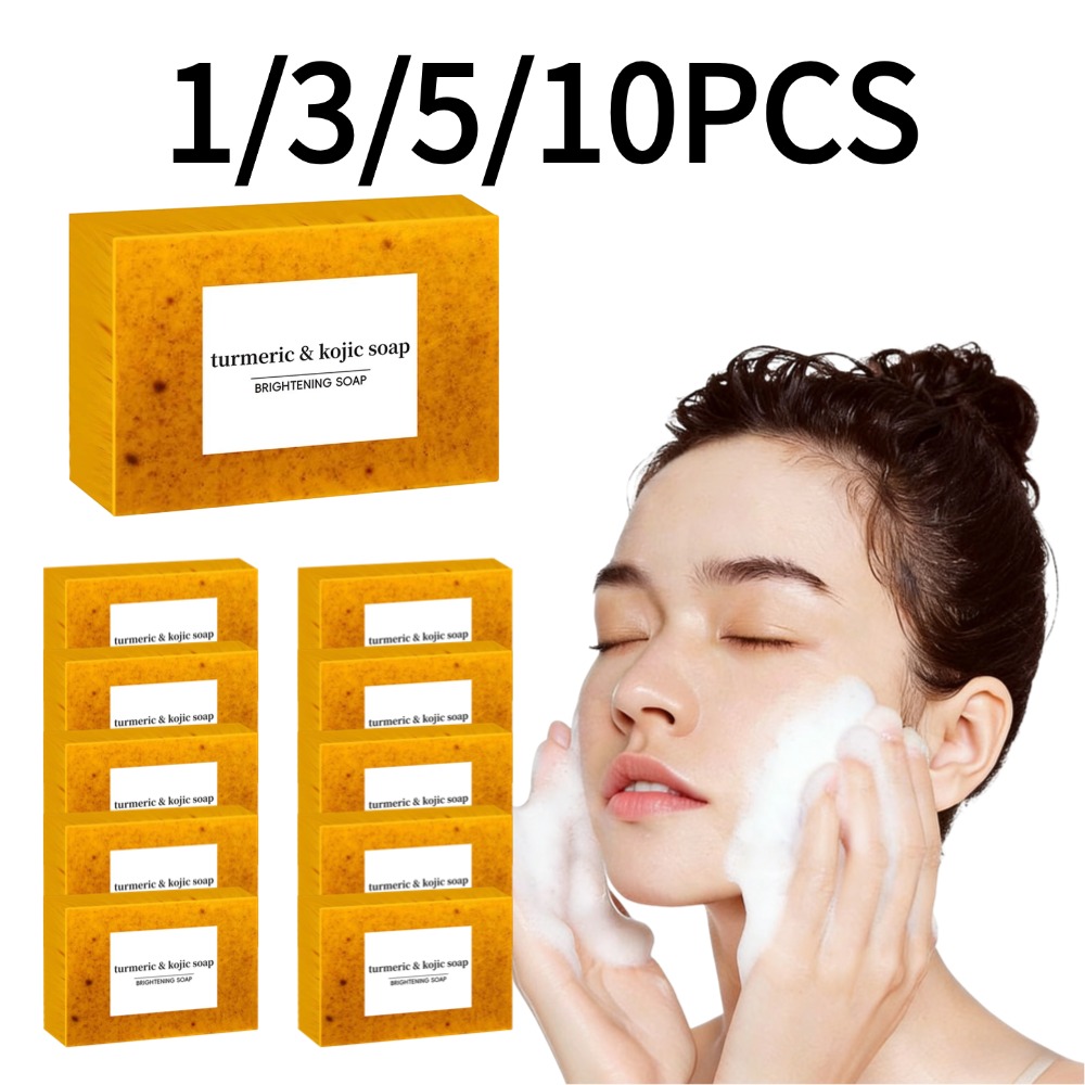 1/3/5/10PCS Turmeric Hand Made - Kojic Acid Soap reseña y precio