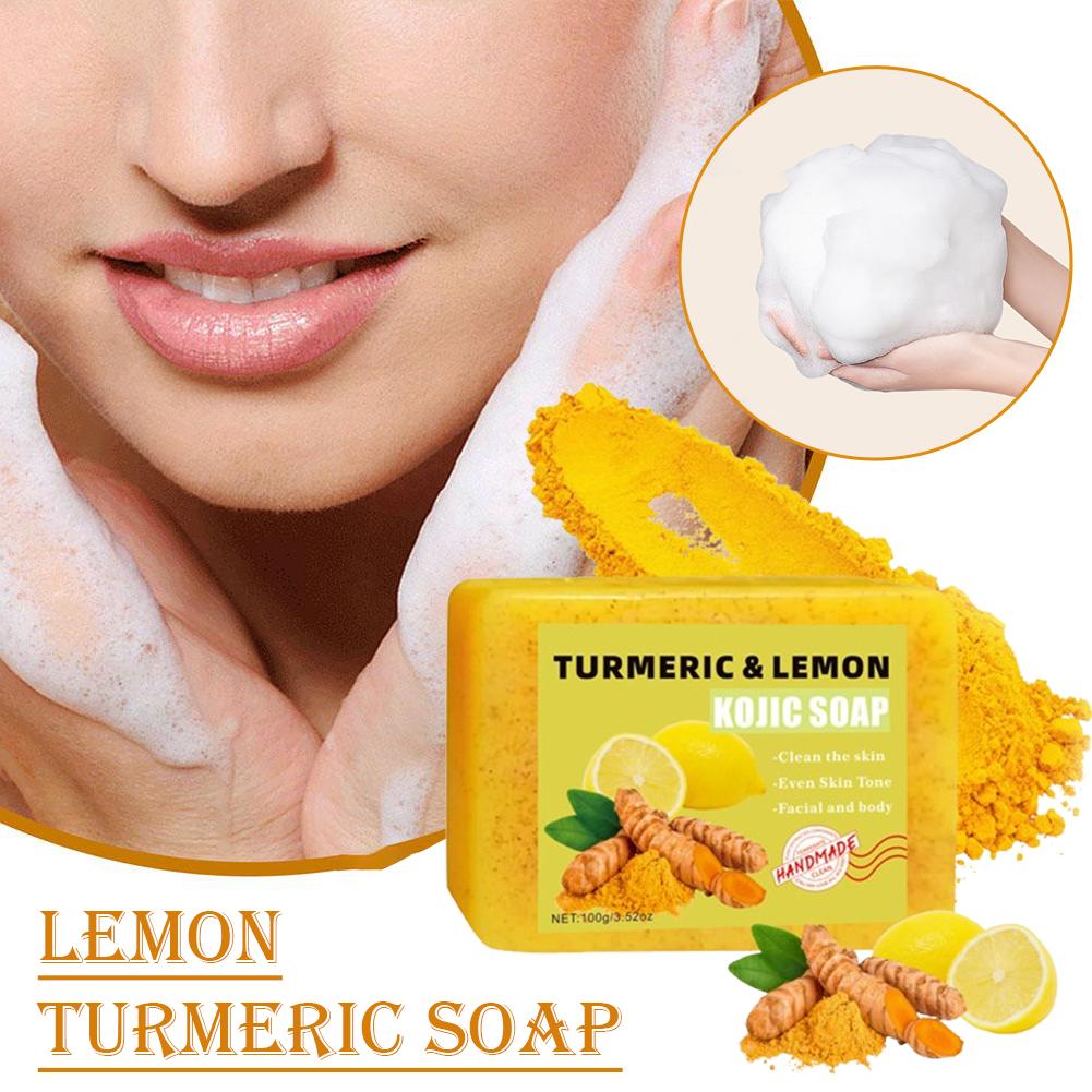 1/2PCs Lemon Turmeric Kojic Ac - Kojic Acid Soap reseña y precio