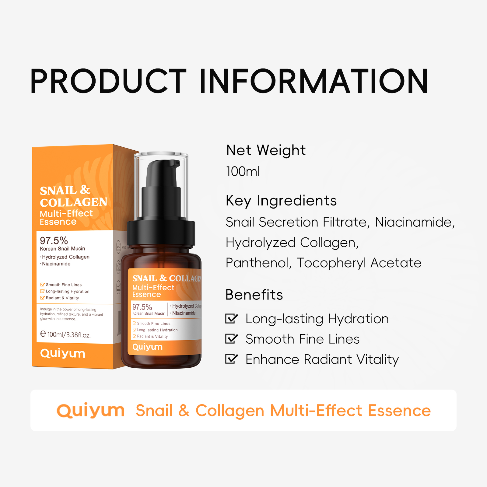 Quiyum Snail Mucin & Collagen  - Snail Mucin Essence reseña y precio